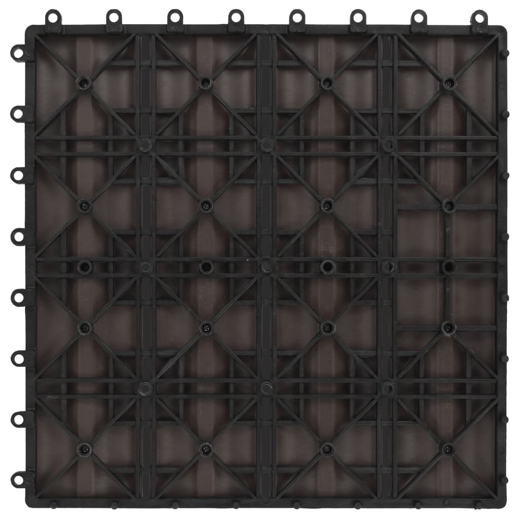 vidaXL Plăci podea în relief, WPC, 11 buc, 30x30 cm, 1 mp, maro închis vidaXL Plăci podea în relief, WPC, 11 buc, 30x30 cm, 1 mp, maro închis