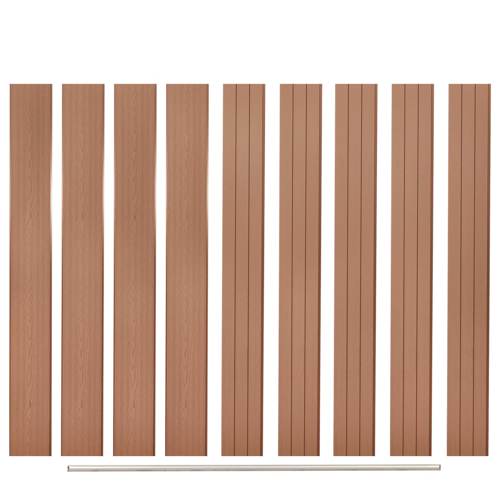 vidaXL Plăci de schimb pentru gard, 9 buc., maro, 170 cm, WPC vidaXL Plăci de schimb pentru gard, 9 buc., maro, 170 cm, WPC