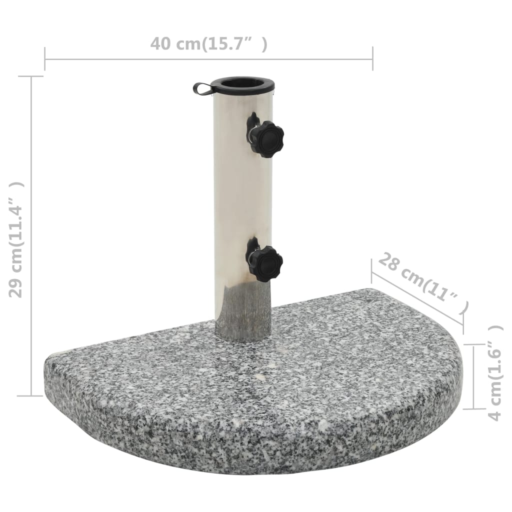 vidaXL Suport umbrelă de soare, gri, granit, 10 kg, curbat vidaXL Suport umbrelă de soare, gri, granit, 10 kg, curbat