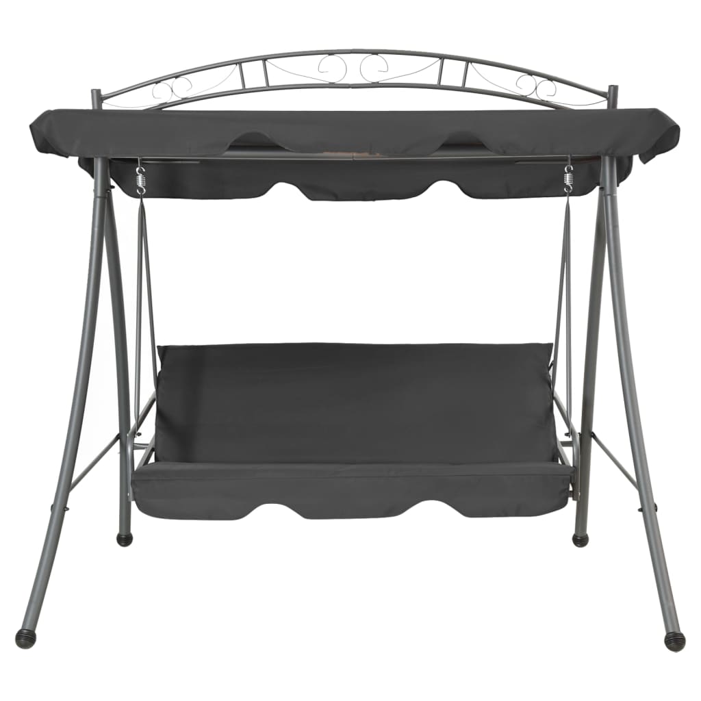 vidaXL Balansoar extensibil cu copertină antracit 198x120x205 cm oțel vidaXL Balansoar extensibil cu copertină antracit 198x120x205 cm oțel