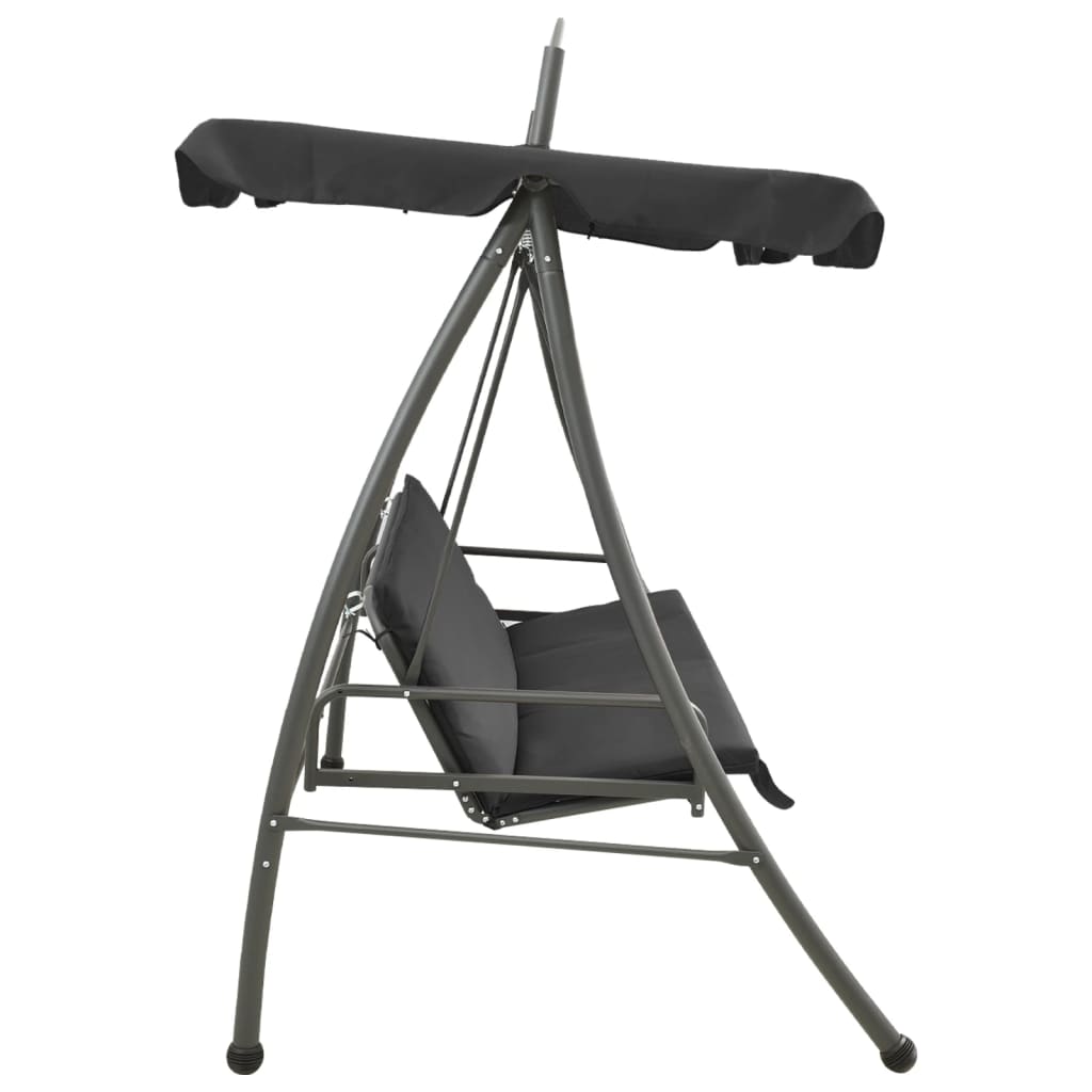 vidaXL Balansoar extensibil cu copertină antracit 198x120x205 cm oțel vidaXL Balansoar extensibil cu copertină antracit 198x120x205 cm oțel