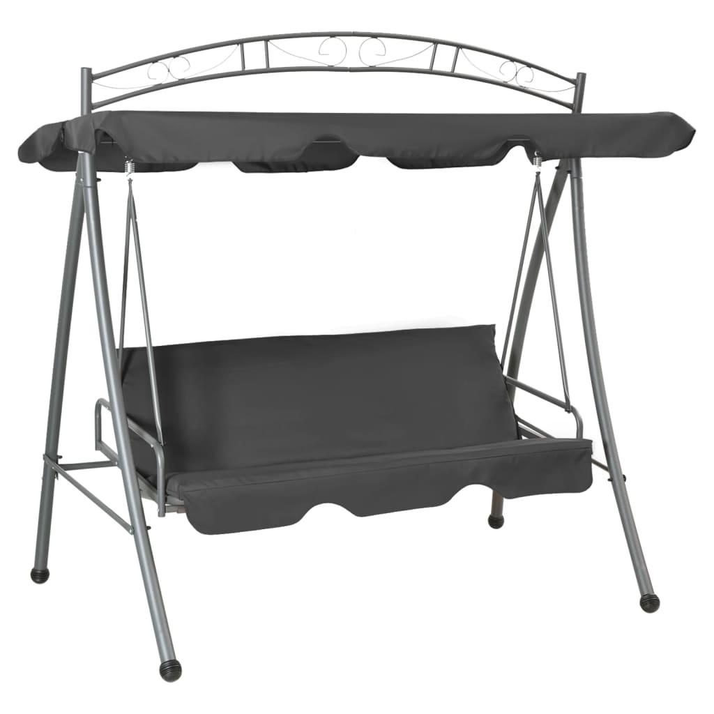 vidaXL Balansoar extensibil cu copertină antracit 198x120x205 cm oțel vidaXL Balansoar extensibil cu copertină antracit 198x120x205 cm oțel