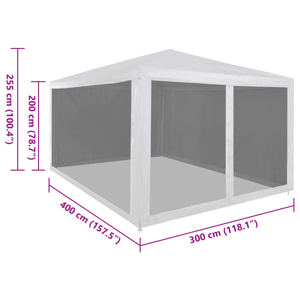 vidaXL Cort de petrecere cu 4 pereți din plasă, 4 x 3 m vidaXL Cort de petrecere cu 4 pereți din plasă, 4 x 3 m