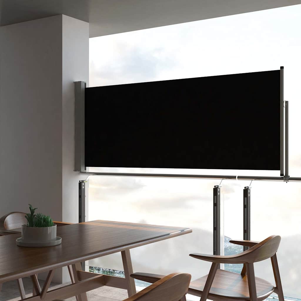 vidaXL Copertină laterală retractabilă de terasă, negru, 100 x 300 cm vidaXL Copertină laterală retractabilă de terasă, negru, 100 x 300 cm
