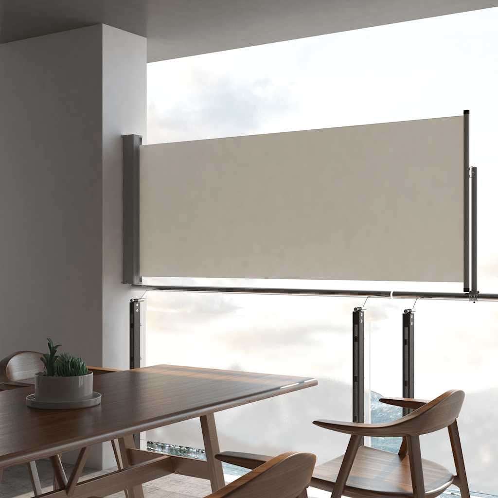 vidaXL Copertină laterală retractabilă de terasă, crem, 100 x 300 cm