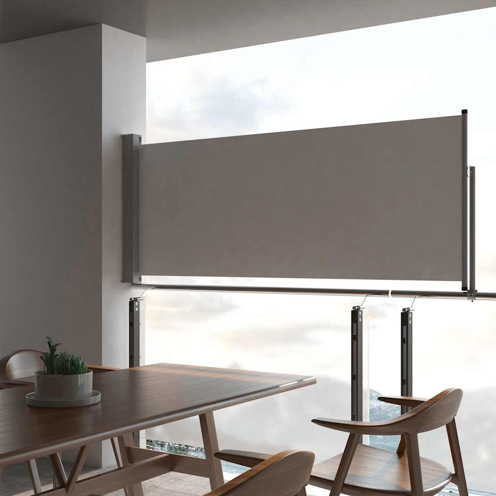 vidaXL Copertină laterală retractabilă de terasă, gri, 100 x 300 cm vidaXL Copertină laterală retractabilă de terasă, gri, 100 x 300 cm