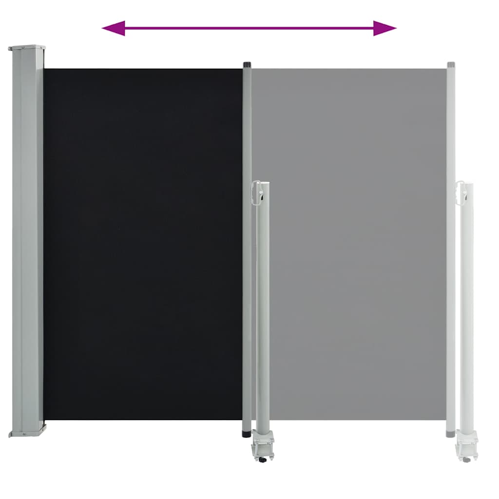 vidaXL Copertină laterală retractabilă de terasă, negru, 120 x 300 cm vidaXL Copertină laterală retractabilă de terasă, negru, 120 x 300 cm