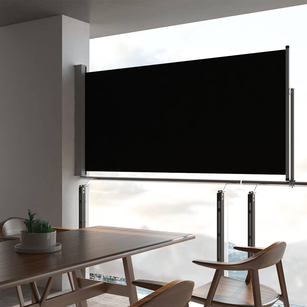 vidaXL Copertină laterală retractabilă de terasă, negru, 120 x 300 cm vidaXL Copertină laterală retractabilă de terasă, negru, 120 x 300 cm