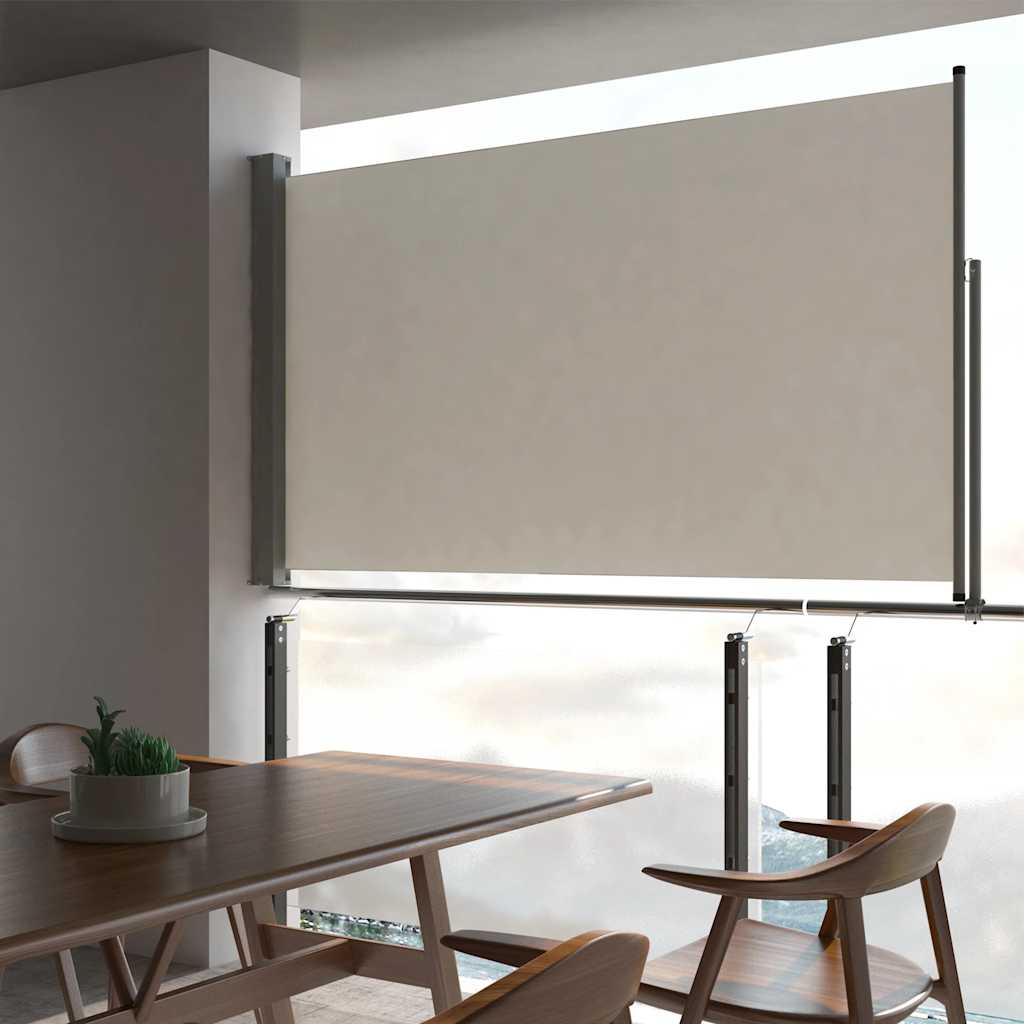 vidaXL Copertină laterală retractabilă de terasă, crem, 140 x 300 cm vidaXL Copertină laterală retractabilă de terasă, crem, 140 x 300 cm