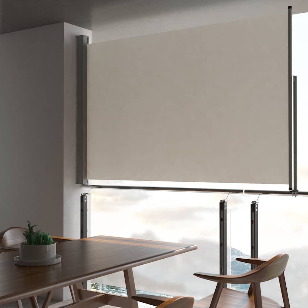 vidaXL Copertină laterală retractabilă de terasă, crem, 160x300 cm vidaXL Copertină laterală retractabilă de terasă, crem, 160x300 cm