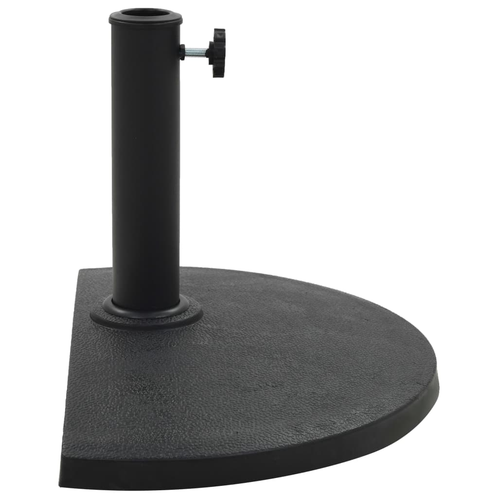 vidaXL Suport umbrelă de soare, negru, 9 kg, polirășină, semi-rotund vidaXL Suport umbrelă de soare, negru, 9 kg, polirășină, semi-rotund