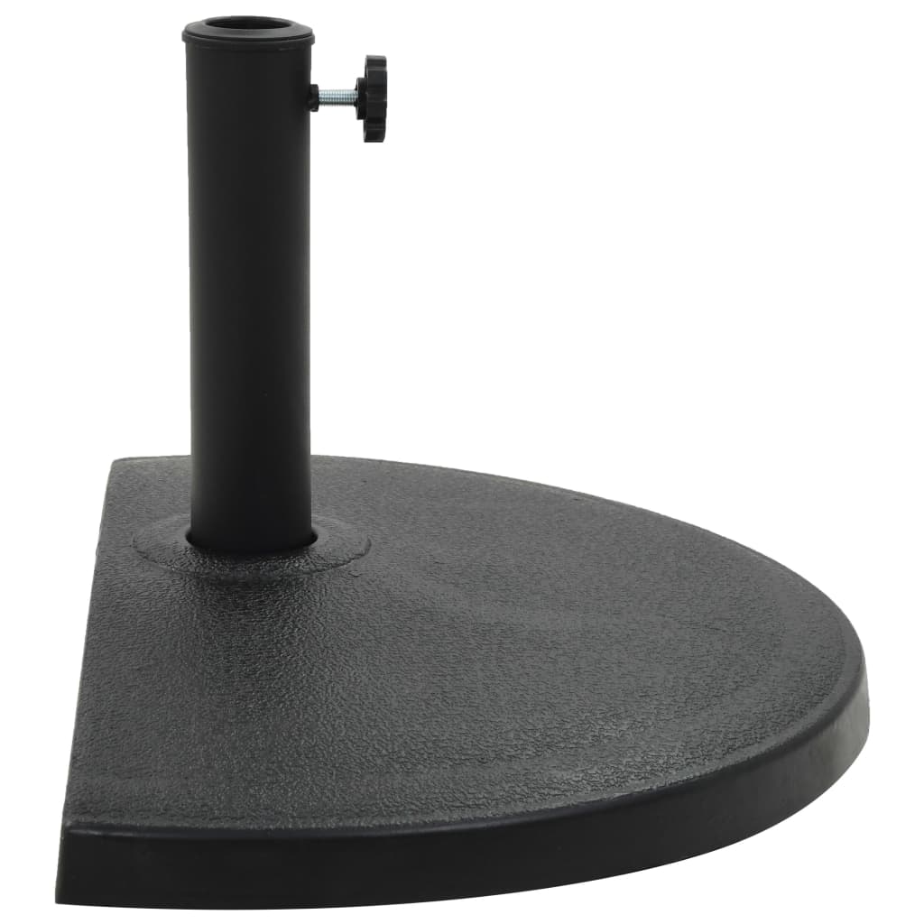 vidaXL Suport umbrelă de soare, negru, 15 kg, polirășină, semi-rotund vidaXL Suport umbrelă de soare, negru, 15 kg, polirășină, semi-rotund