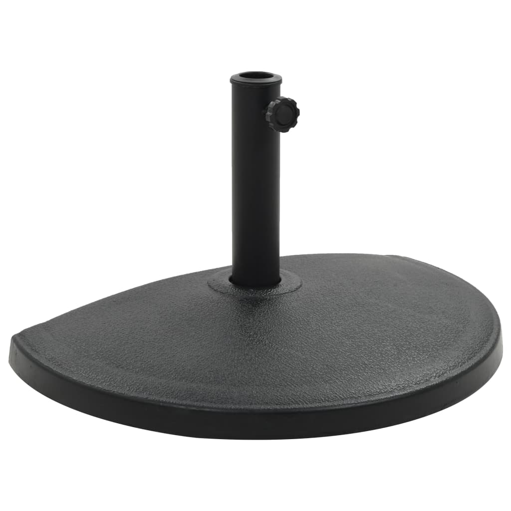 vidaXL Suport umbrelă de soare, negru, 15 kg, polirășină, semi-rotund vidaXL Suport umbrelă de soare, negru, 15 kg, polirășină, semi-rotund