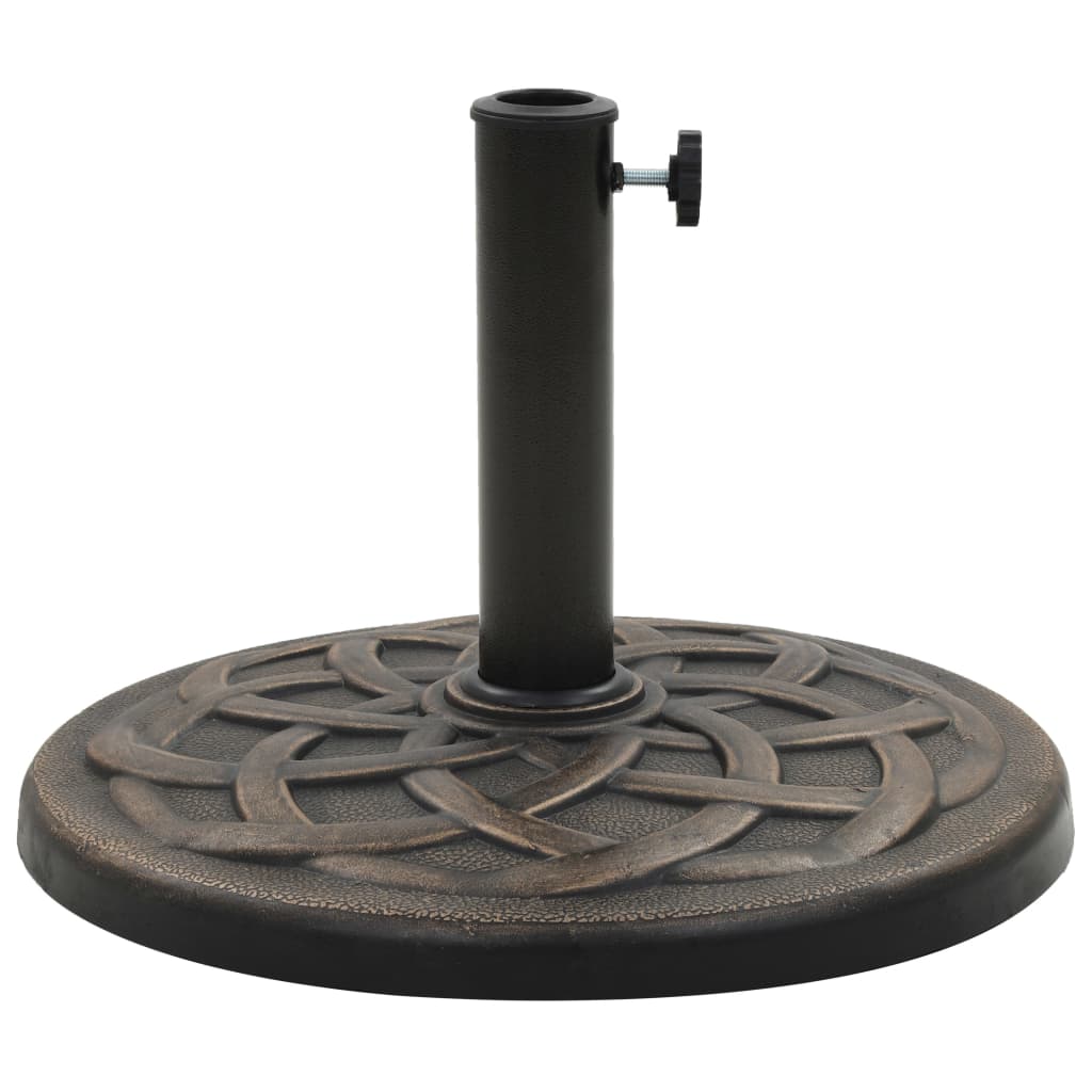 vidaXL Suport umbrelă de soare, bronz, 19 kg, polirășină, rotund vidaXL Suport umbrelă de soare, bronz, 19 kg, polirășină, rotund