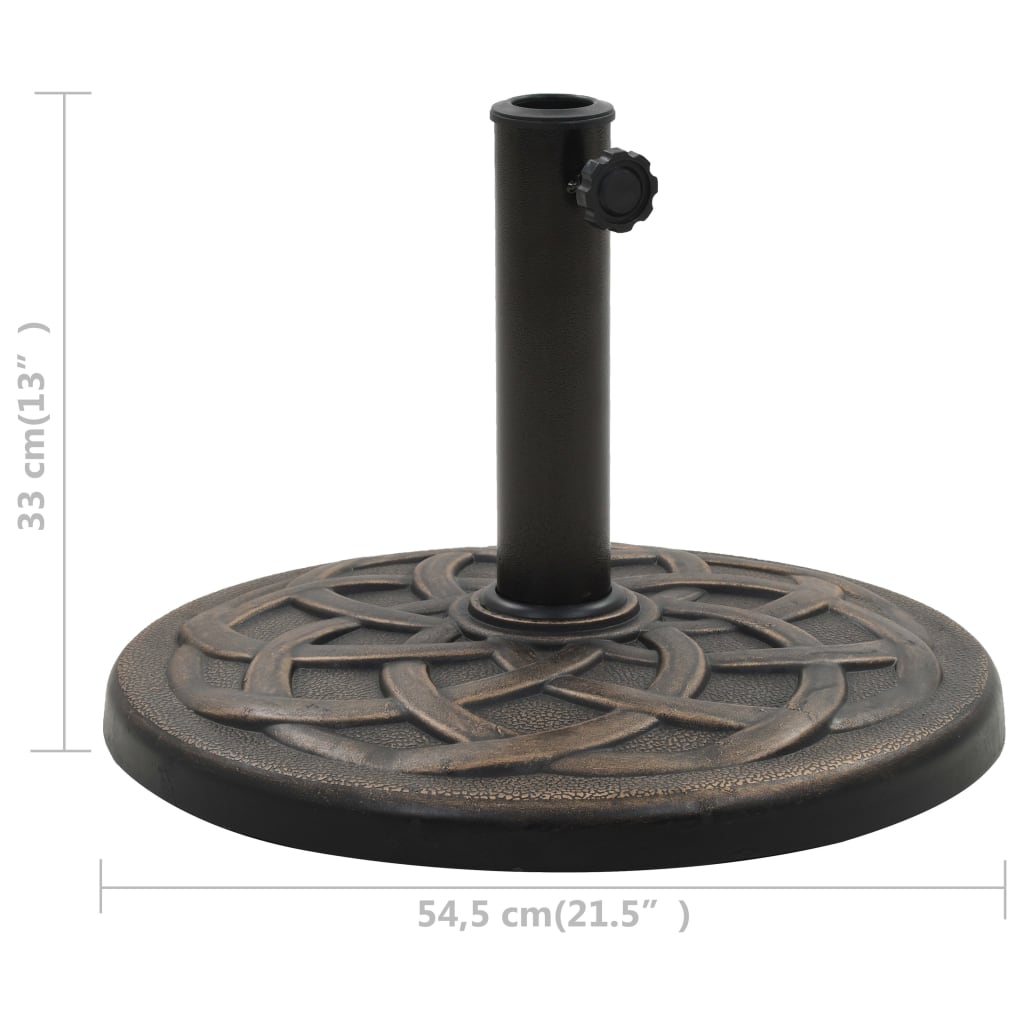 vidaXL Suport umbrelă de soare, bronz, 19 kg, polirășină, rotund vidaXL Suport umbrelă de soare, bronz, 19 kg, polirășină, rotund