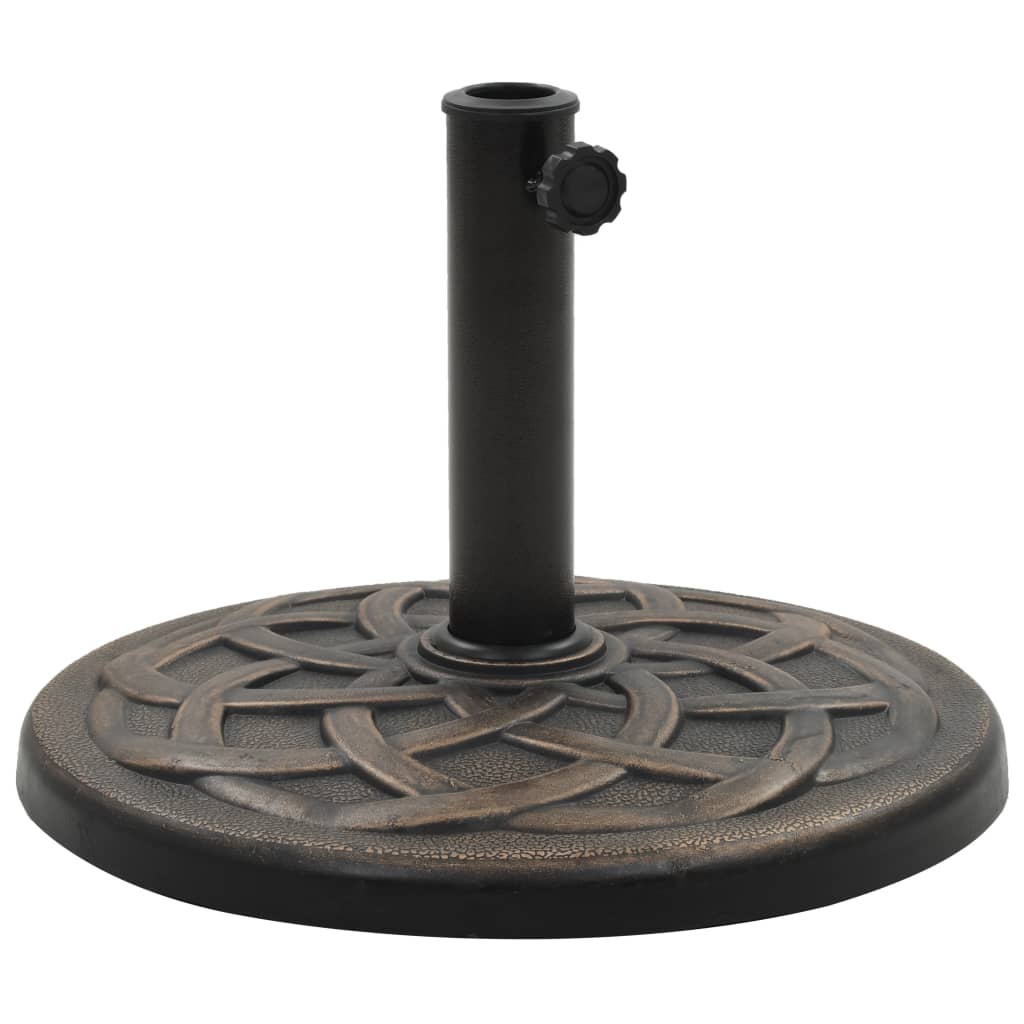 vidaXL Suport umbrelă de soare, bronz, 19 kg, polirășină, rotund vidaXL Suport umbrelă de soare, bronz, 19 kg, polirășină, rotund