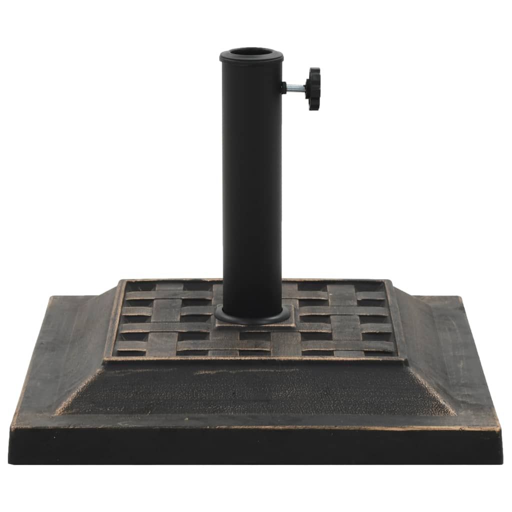 vidaXL Suport umbrelă de soare, bronz, 12 kg, polirășină, pătrat vidaXL Suport umbrelă de soare, bronz, 12 kg, polirășină, pătrat