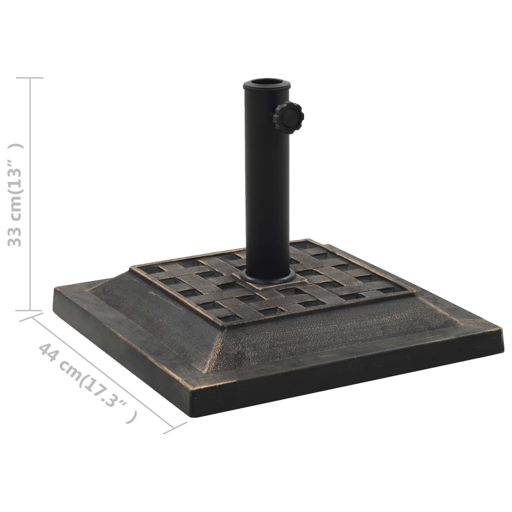 vidaXL Suport umbrelă de soare, bronz, 12 kg, polirășină, pătrat vidaXL Suport umbrelă de soare, bronz, 12 kg, polirășină, pătrat