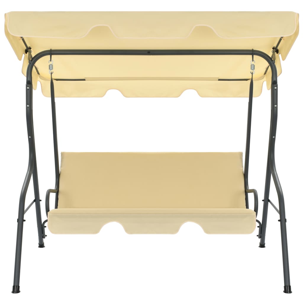 vidaXL Balansoar de grădină, alb crem, 170 x 110 x 153 cm vidaXL Balansoar de grădină, alb crem, 170 x 110 x 153 cm
