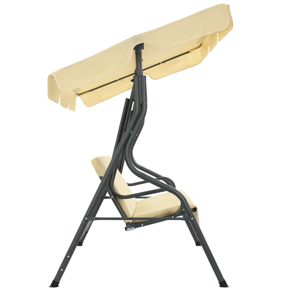 vidaXL Balansoar de grădină, alb crem, 170 x 110 x 153 cm vidaXL Balansoar de grădină, alb crem, 170 x 110 x 153 cm