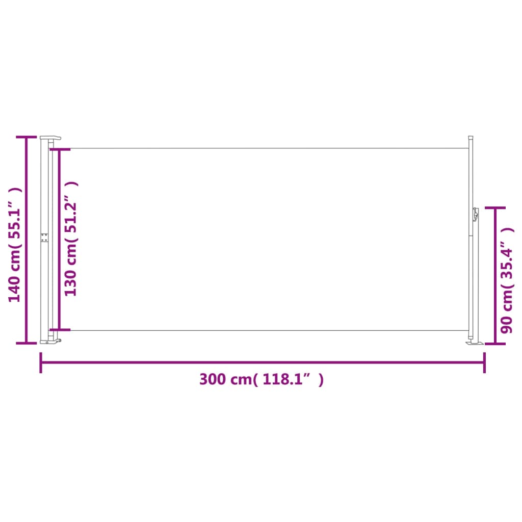 vidaXL Copertină laterală retractabilă, crem, 140x300 cm vidaXL Copertină laterală retractabilă, crem, 140x300 cm