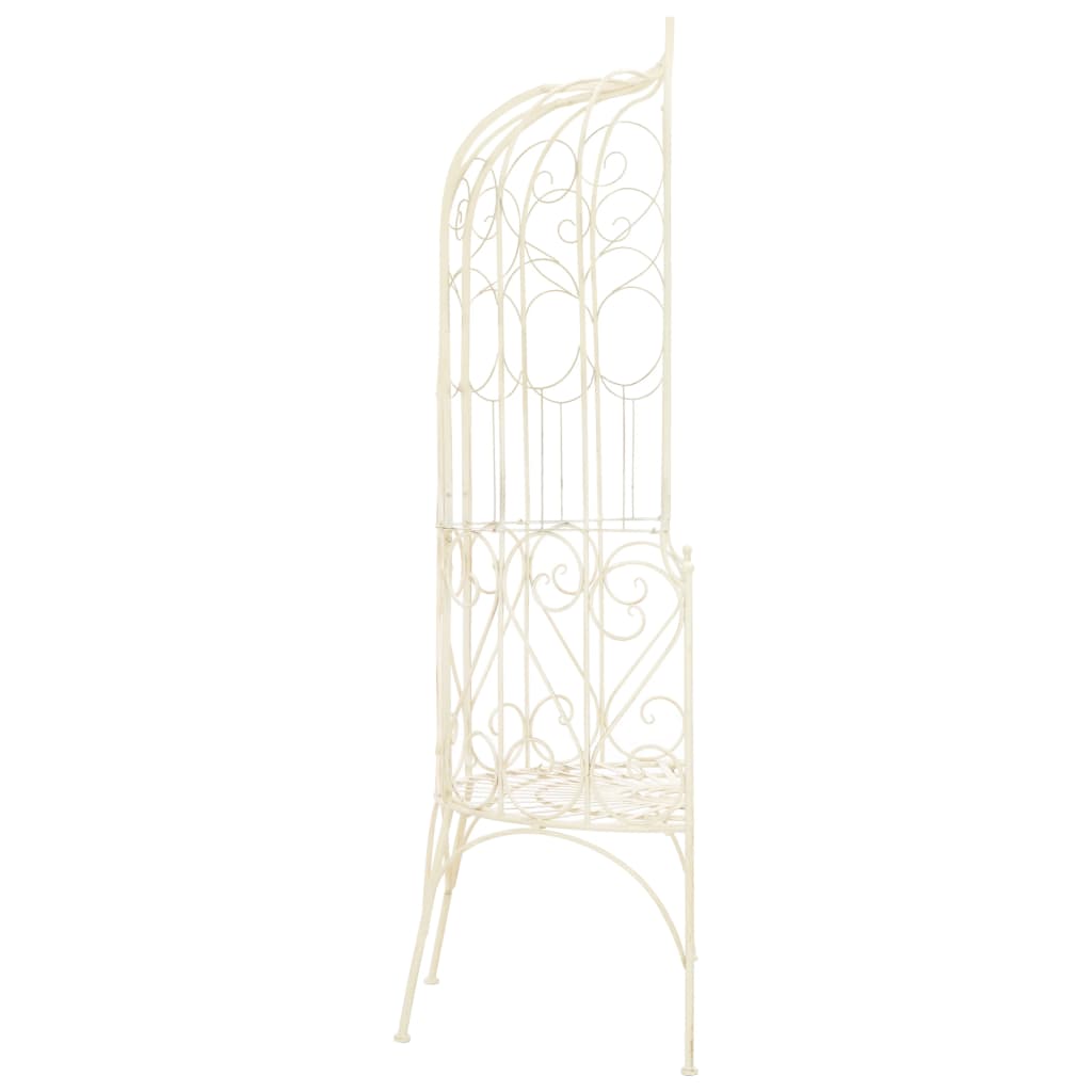 vidaXL Bancă de grădină, alb vintage, 95 cm, fier vidaXL Bancă de grădină, alb vintage, 95 cm, fier