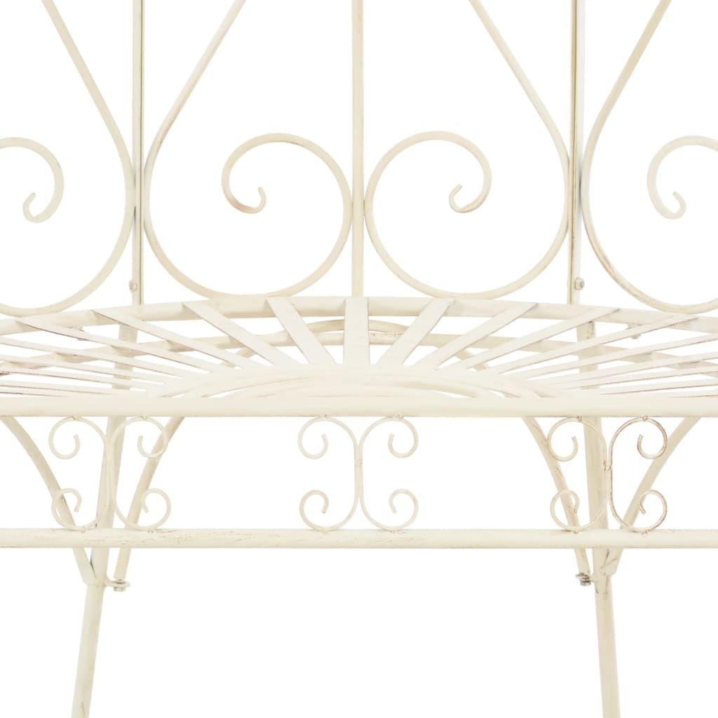 vidaXL Bancă de grădină, alb vintage, 95 cm, fier vidaXL Bancă de grădină, alb vintage, 95 cm, fier