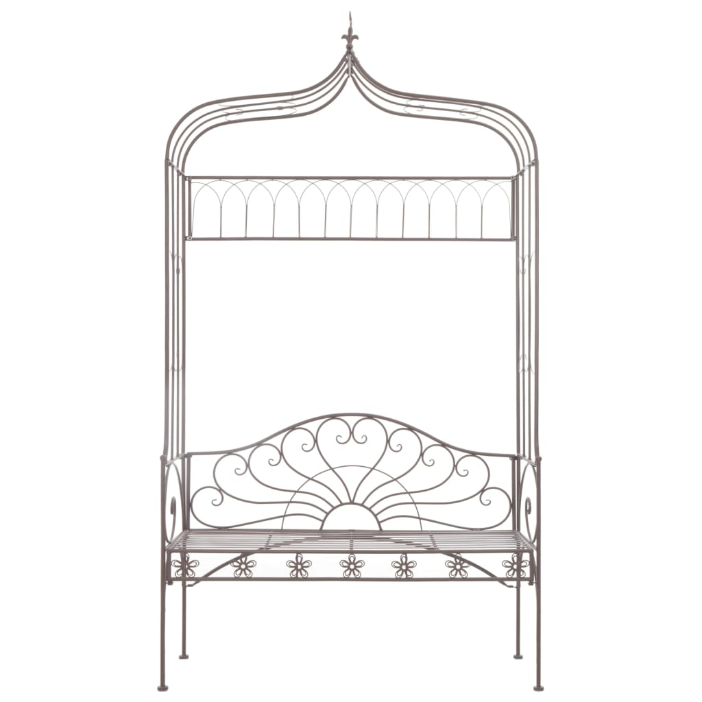 vidaXL Bancă de grădină, maro vintage, 122 cm, fier vidaXL Bancă de grădină, maro vintage, 122 cm, fier