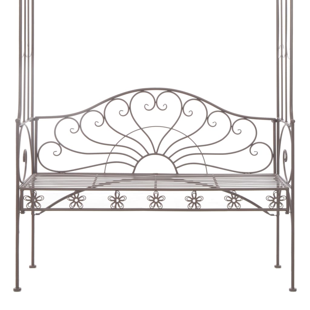 vidaXL Bancă de grădină, maro vintage, 122 cm, fier vidaXL Bancă de grădină, maro vintage, 122 cm, fier