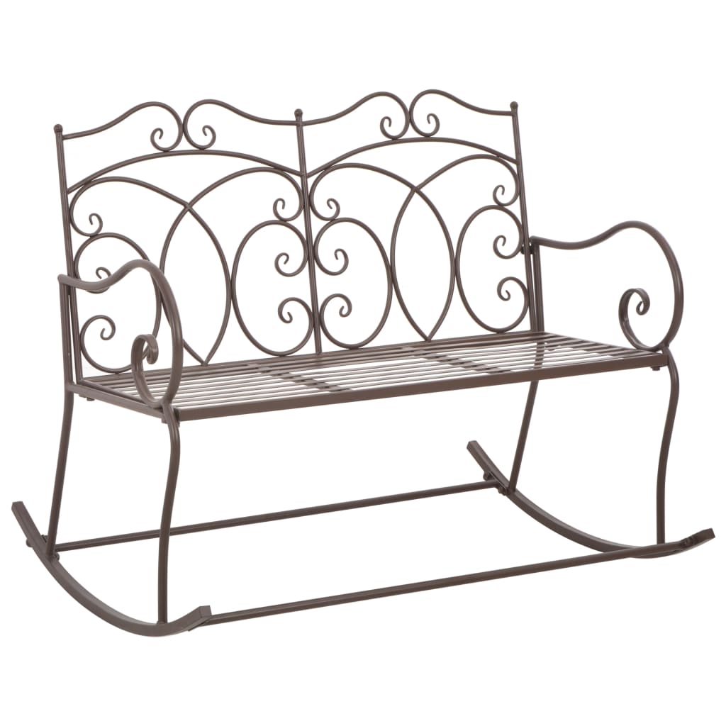 vidaXL Bancă de grădină, maro vintage, 104 cm, fier vidaXL Bancă de grădină, maro vintage, 104 cm, fier