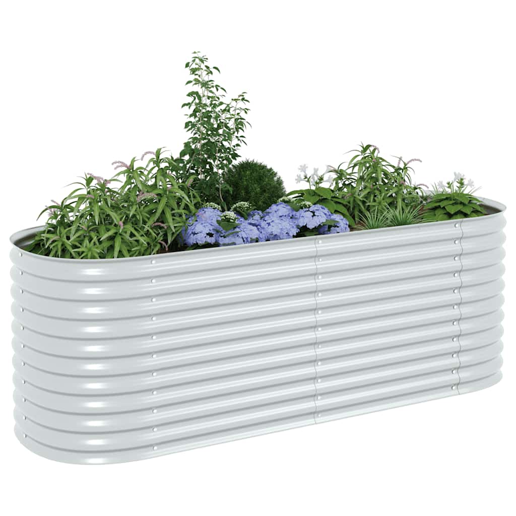 vidaXL Strat înălțat grădină argintiu 240x80x81 cm oțel galvanizat vidaXL Strat înălțat grădină argintiu 240x80x81 cm oțel galvanizat