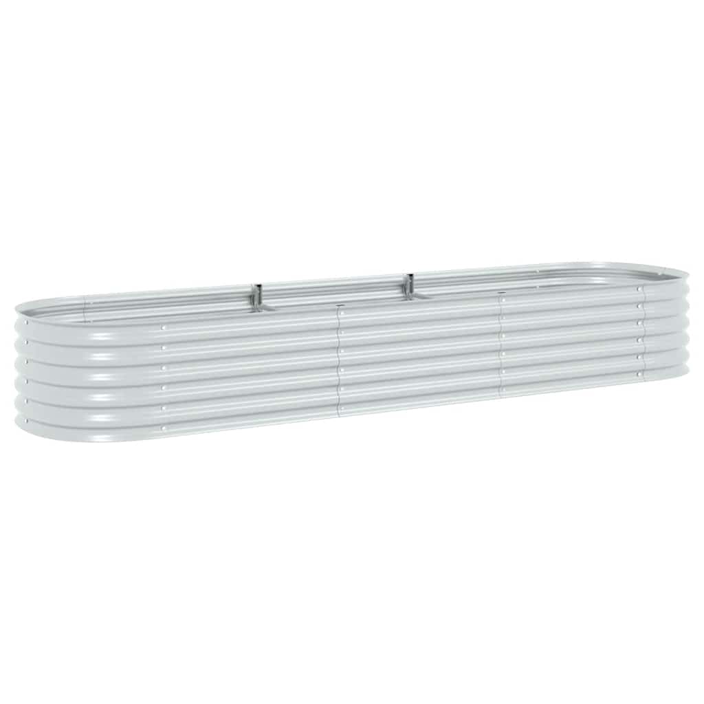 vidaXL Strat înălțat de grădină, argintiu 320x80x44 cm oțel galvanizat vidaXL Strat înălțat de grădină, argintiu 320x80x44 cm oțel galvanizat