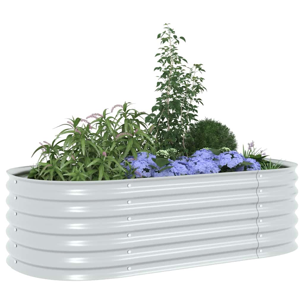 vidaXL Strat înălțat de grădină argintiu 160x80x44 cm oțel galvanizat