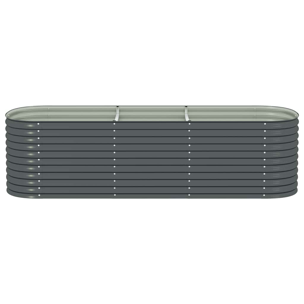 vidaXL Strat înălțat de grădină, gri, 320 x 80 x 81 cm oțel galvanizat