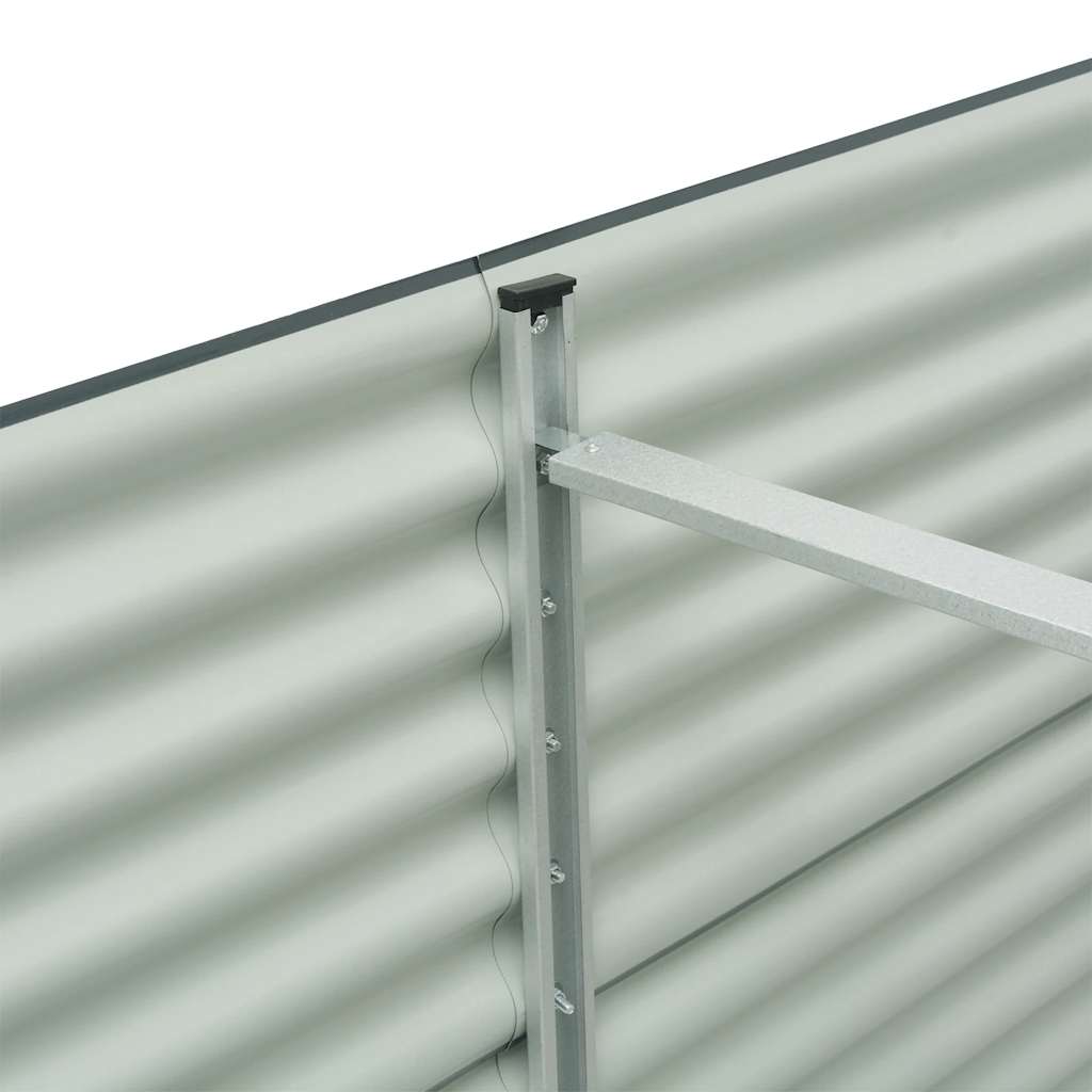 vidaXL Strat înălțat de grădină, gri, 320 x 80 x 81 cm oțel galvanizat