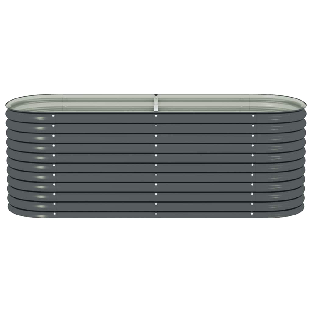 vidaXL Strat înălțat de grădină, gri, 240x80x81 cm, oțel galvanizat