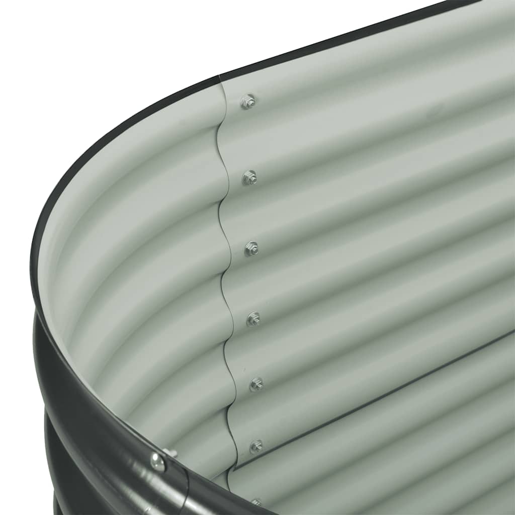vidaXL Strat înălțat de grădină, gri, 160x80x81cm, oțel galvanizat vidaXL Strat înălțat de grădină, gri, 160x80x81cm, oțel galvanizat