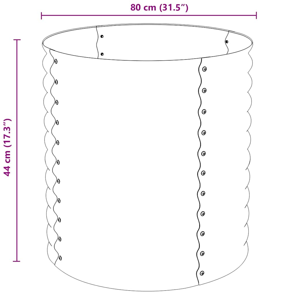 vidaXL Strat înălțat de grădină, gri, 80x80x81 cm, oțel galvanizat vidaXL Strat înălțat de grădină, gri, 80x80x81 cm, oțel galvanizat