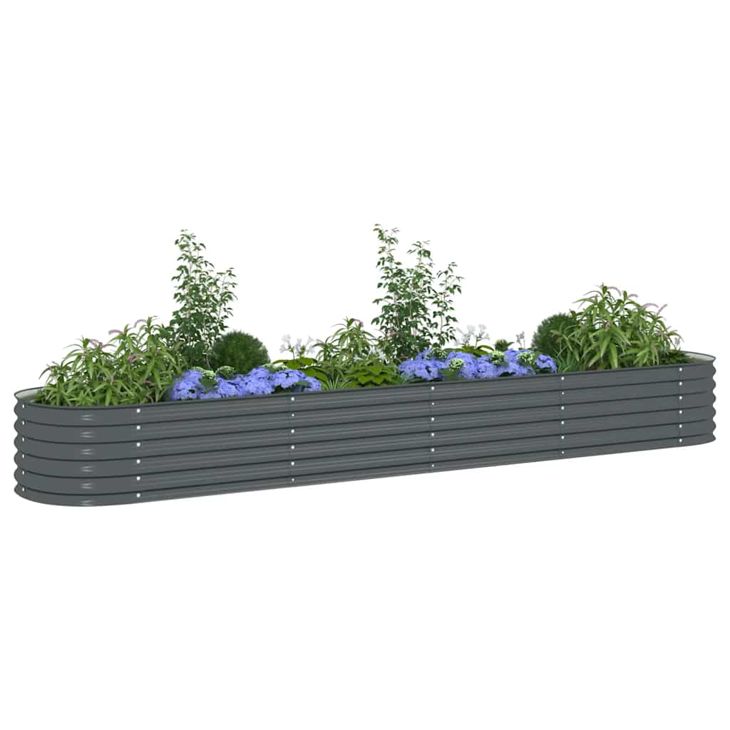 vidaXL Strat înălțat de grădină, gri, 400x80x44 cm, oțel galvanizat vidaXL Strat înălțat de grădină, gri, 400x80x44 cm, oțel galvanizat