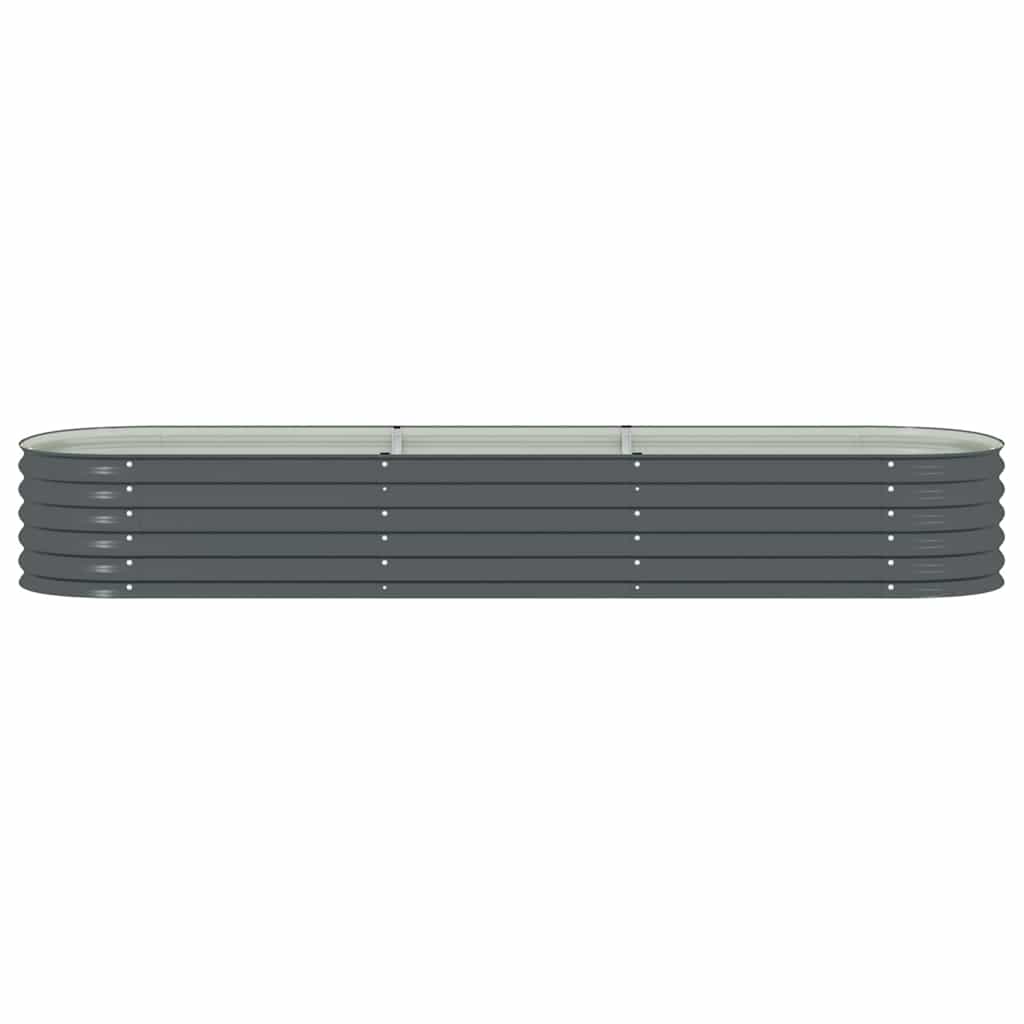 vidaXL Strat înălțat de grădină, gri, 320x80x44 cm, oțel galvanizat