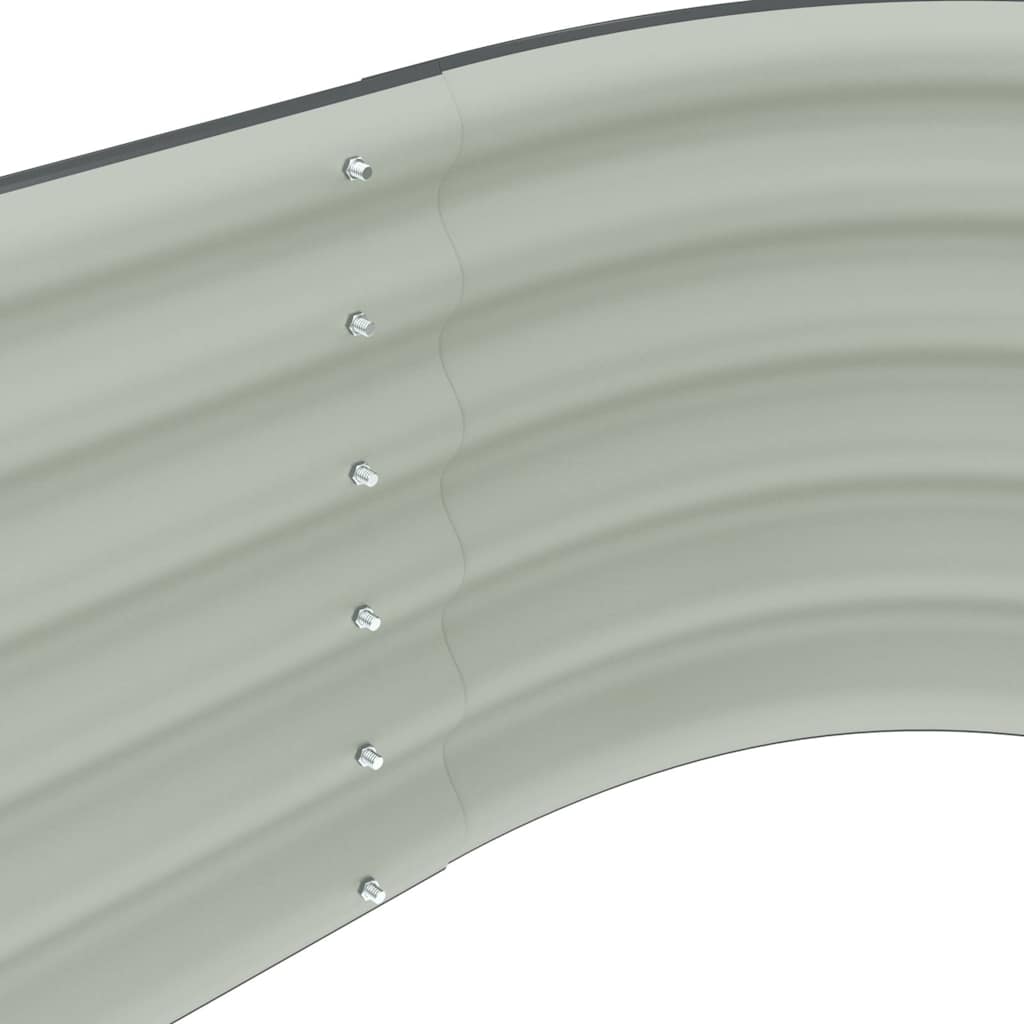 vidaXL Strat înălțat de grădină, gri, 320x80x44 cm, oțel galvanizat