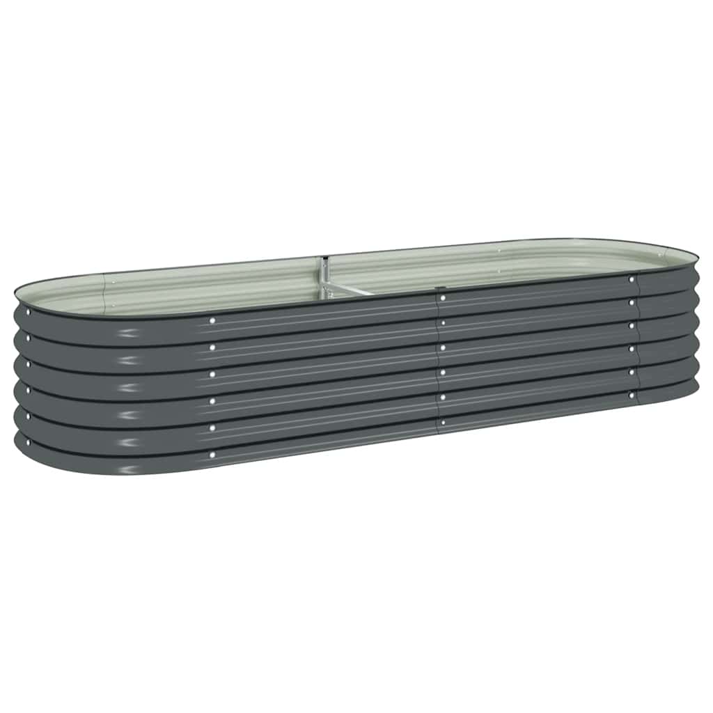 vidaXL Strat înălțat de grădină, gri, 240x80x44 cm, oțel galvanizat vidaXL Strat înălțat de grădină, gri, 240x80x44 cm, oțel galvanizat