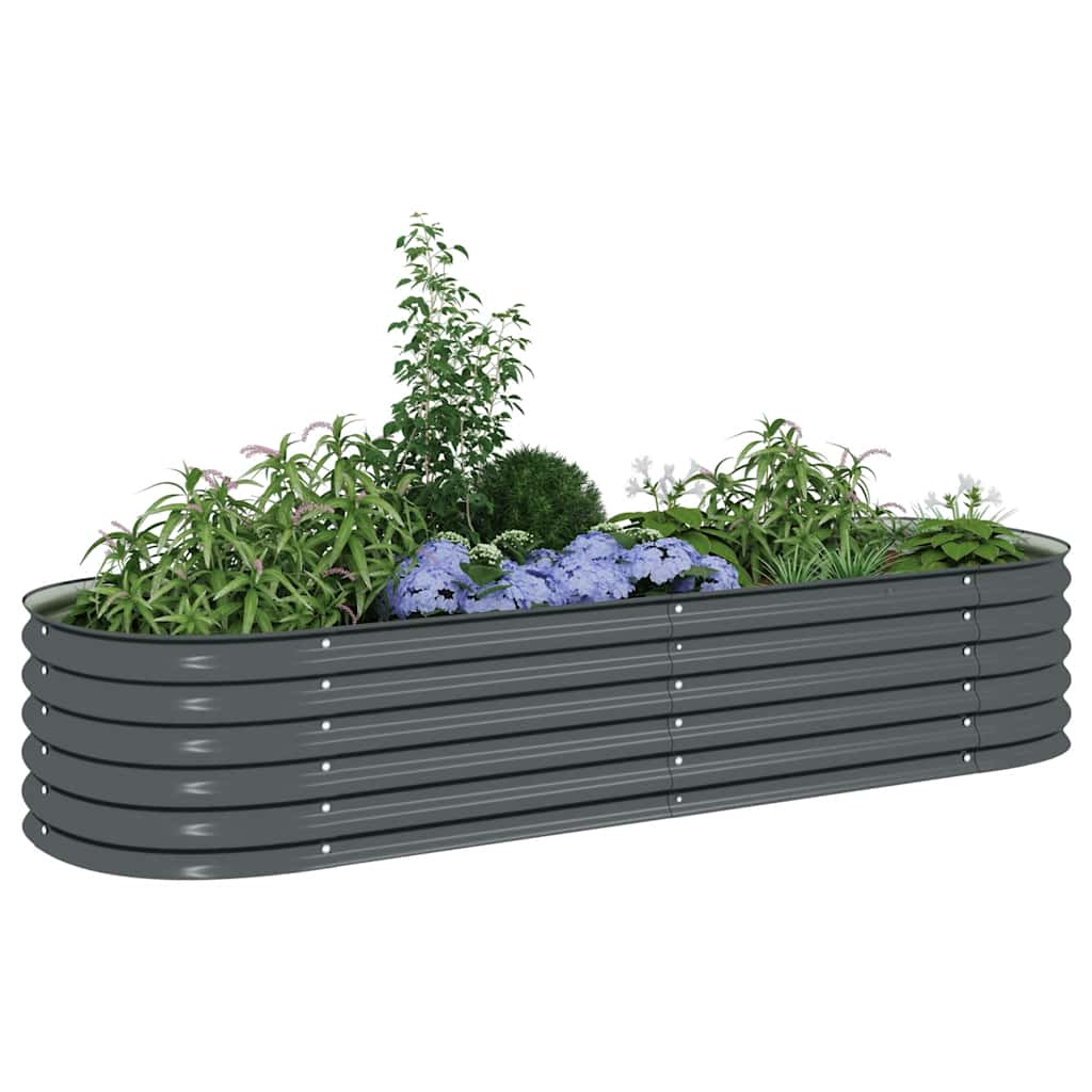 vidaXL Strat înălțat de grădină, gri, 240x80x44 cm, oțel galvanizat vidaXL Strat înălțat de grădină, gri, 240x80x44 cm, oțel galvanizat