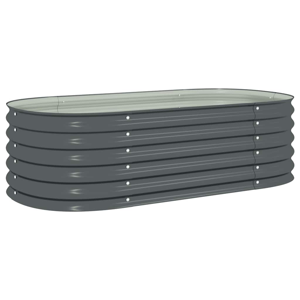 vidaXL Strat înălțat de grădină, gri, 160x80x44 cm, oțel galvanizat vidaXL Strat înălțat de grădină, gri, 160x80x44 cm, oțel galvanizat