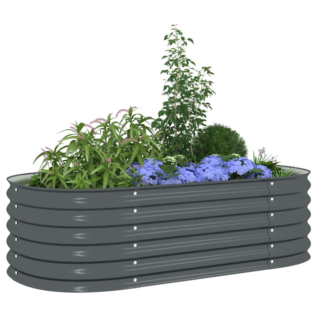 vidaXL Strat înălțat de grădină, gri, 160x80x44 cm, oțel galvanizat vidaXL Strat înălțat de grădină, gri, 160x80x44 cm, oțel galvanizat