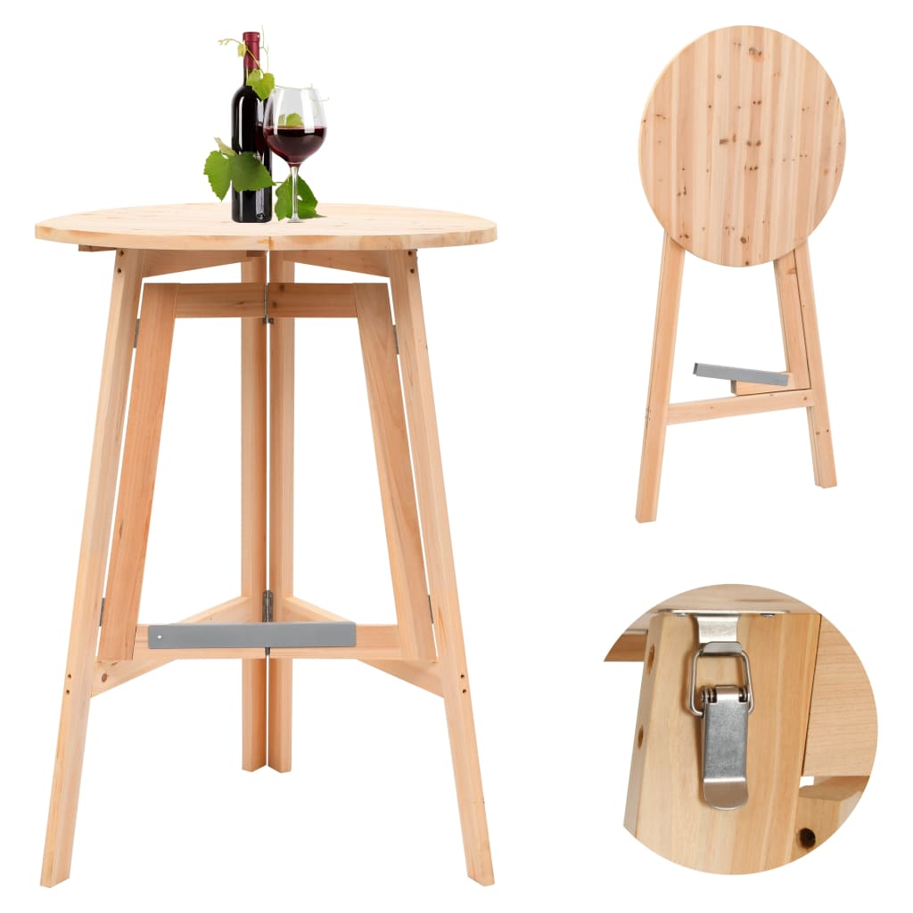vidaXL Masă de bar pliabilă, 78 cm, lemn de brad vidaXL Masă de bar pliabilă, 78 cm, lemn de brad