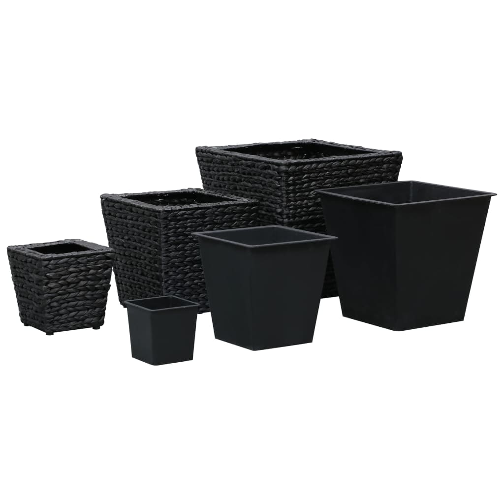 vidaXL Straturi înălțate, 3 buc., negru, zambilă de apă vidaXL Straturi înălțate, 3 buc., negru, zambilă de apă