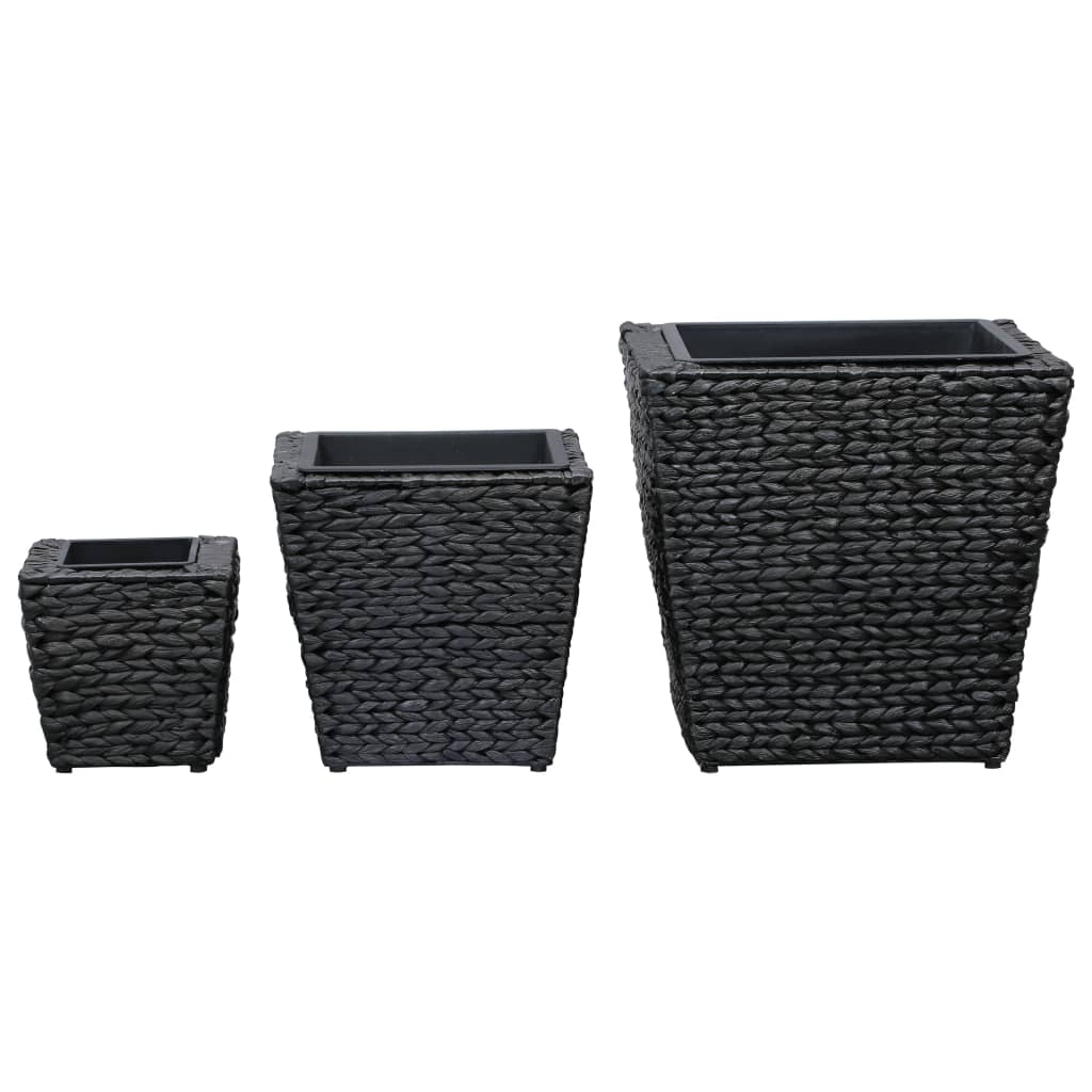 vidaXL Straturi înălțate, 3 buc., negru, zambilă de apă vidaXL Straturi înălțate, 3 buc., negru, zambilă de apă