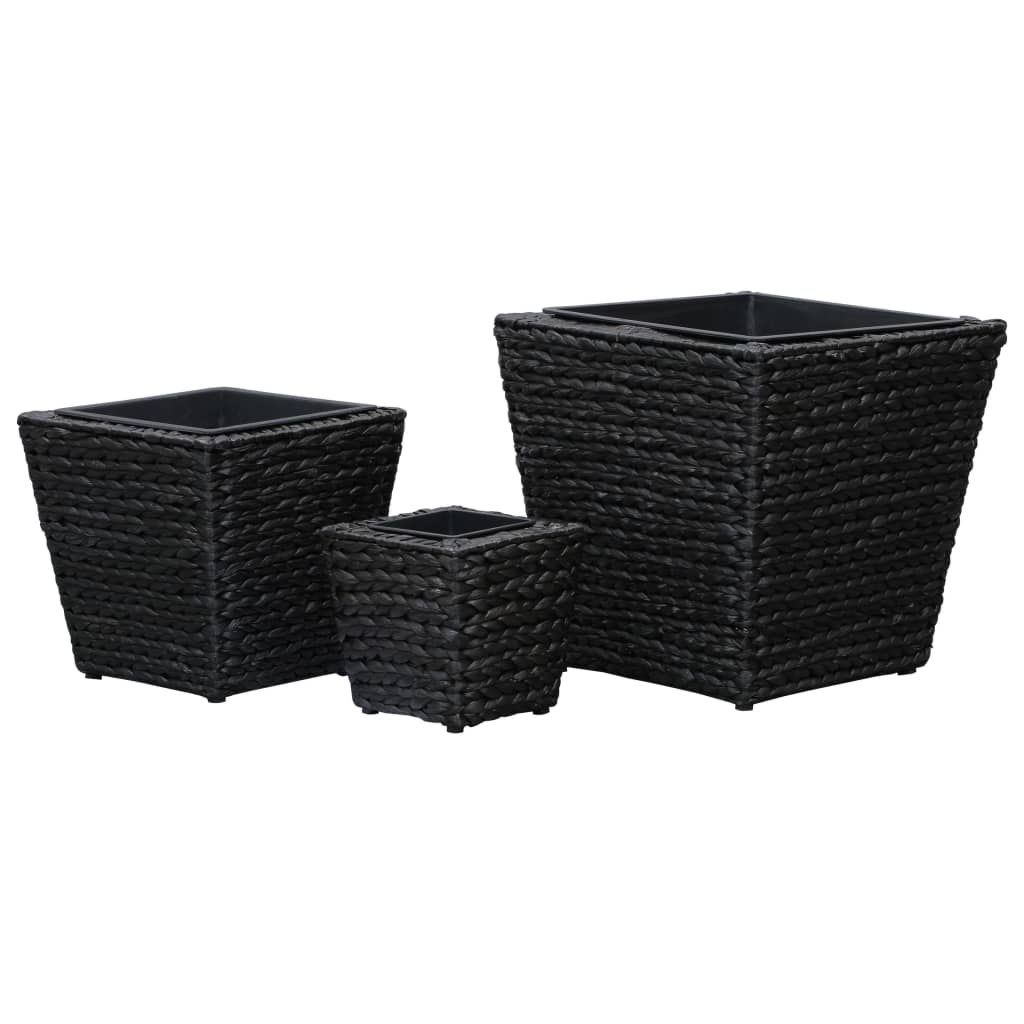 vidaXL Straturi înălțate, 3 buc., negru, zambilă de apă vidaXL Straturi înălțate, 3 buc., negru, zambilă de apă