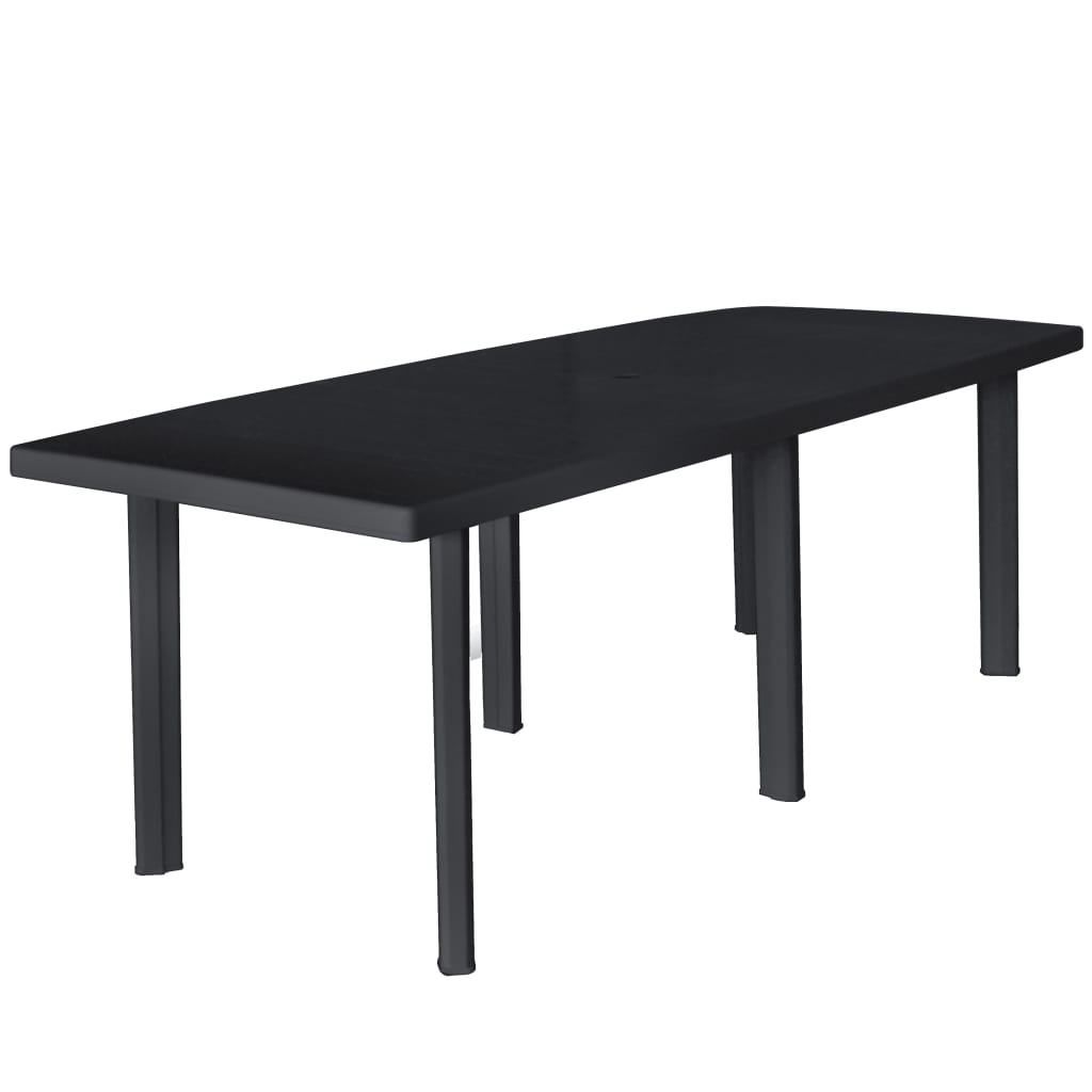 vidaXL Masă de grădină, antracit, 216 x 90 x 72 cm, plastic vidaXL Masă de grădină, antracit, 216 x 90 x 72 cm, plastic